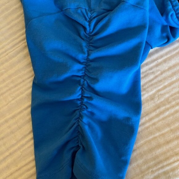 Blue Organic cotton Gathered short sleeve top - Picture 5 of 6